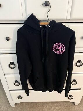 Pacifica Women's Black Pullover Hoodie with Pink Myrtle Beach Crest